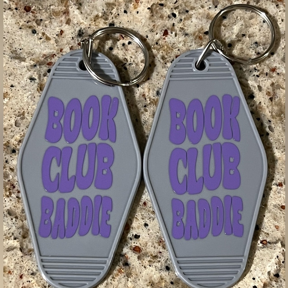 Book Club Baddie Motel Key Keychain (Set of 2 keychains)